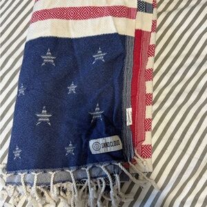 Sandcloud Blue and Red Star Patterned Towel